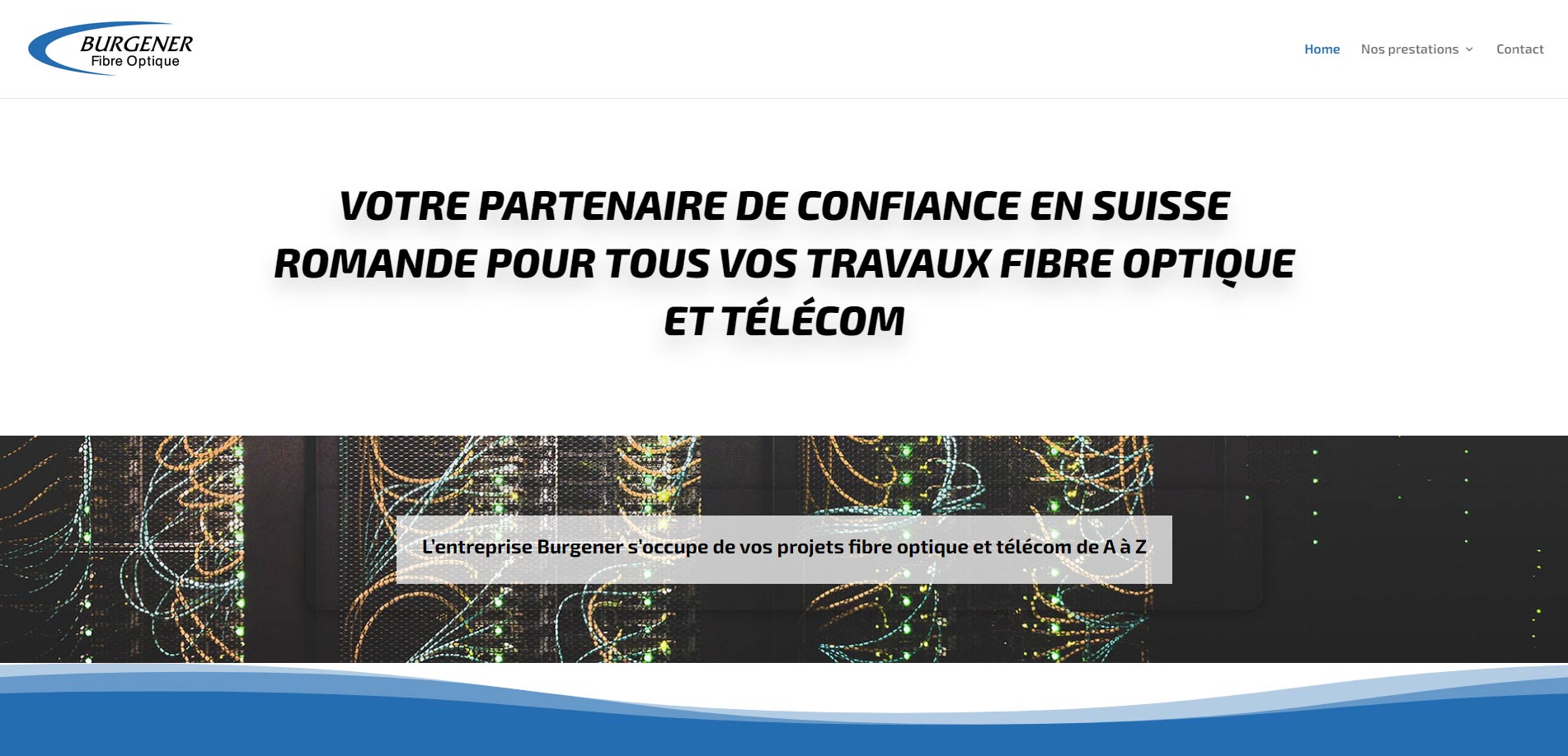 Burgener homepage website Burgener Fibre Optique homepage website