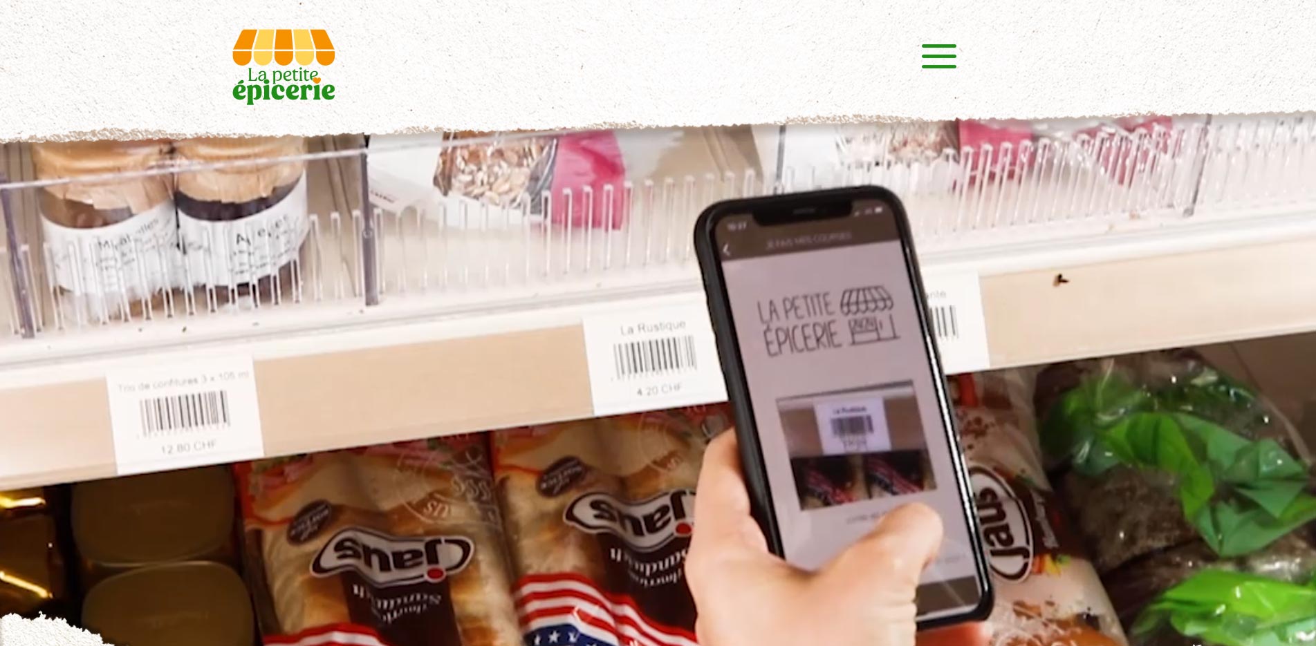 La Petite Epicerie homepage website La Petite Epicerie homepage website