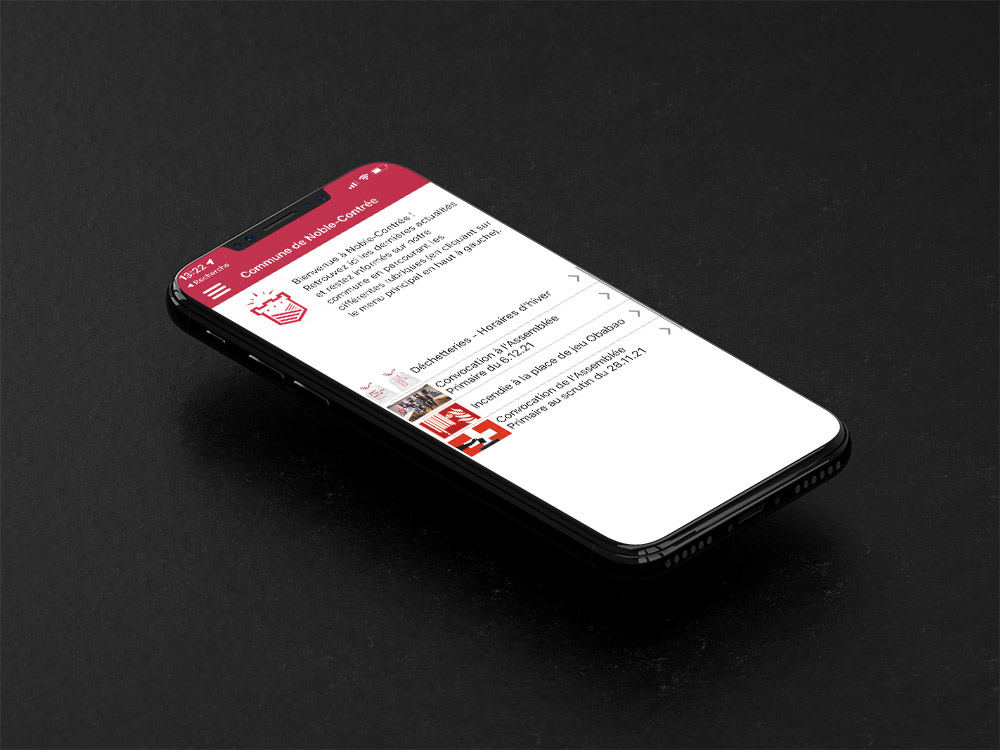 Samrtphone avec vue appli Grône