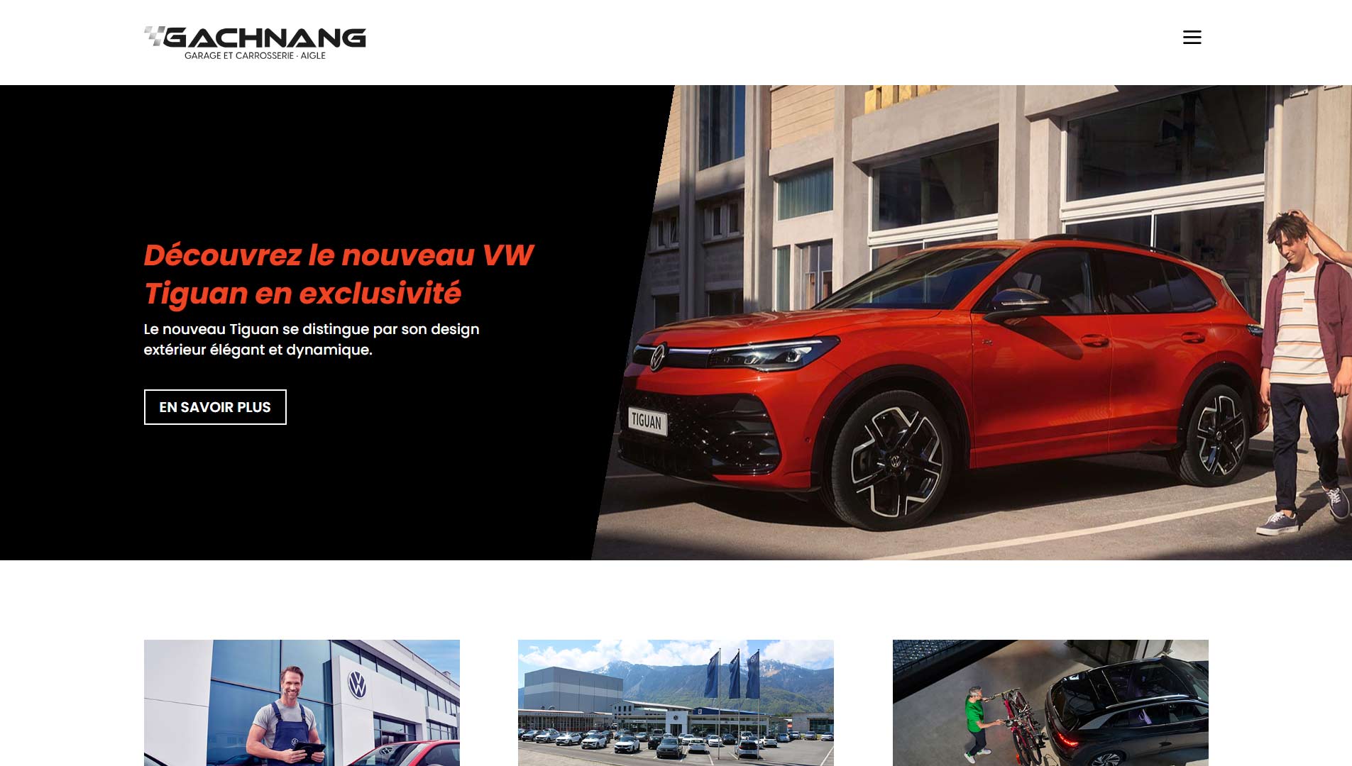 Page d'accueil site web Gachnang